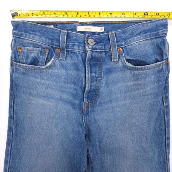 LEVIS Wedgie Icon Crop Jeans Athens Shut It 90s Y2k Clean Girl Minimal Normcore - Picture 3 of 10